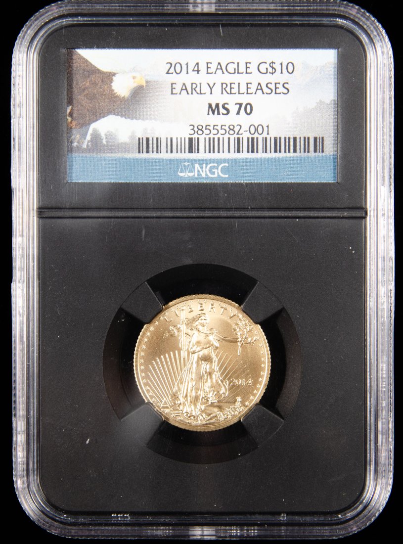2014 United States $10 Gold Eagle 1/4oz NGC MS70 (1 of 3)