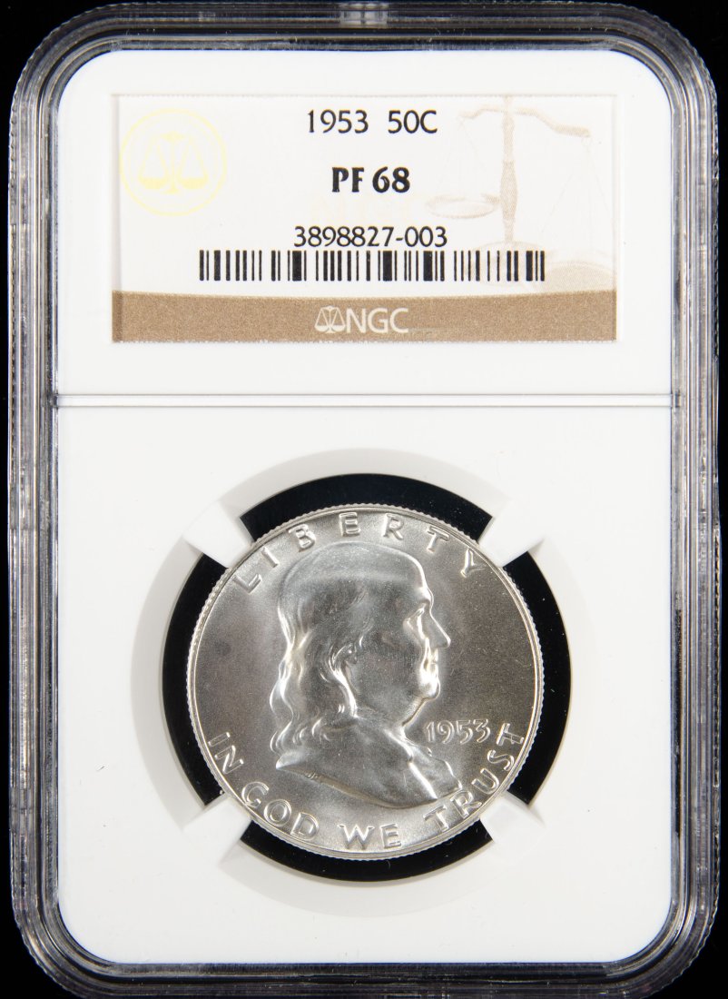 1953 United States Ben Franklin Proof Half Dollar NGC PF68 (1 of 3)