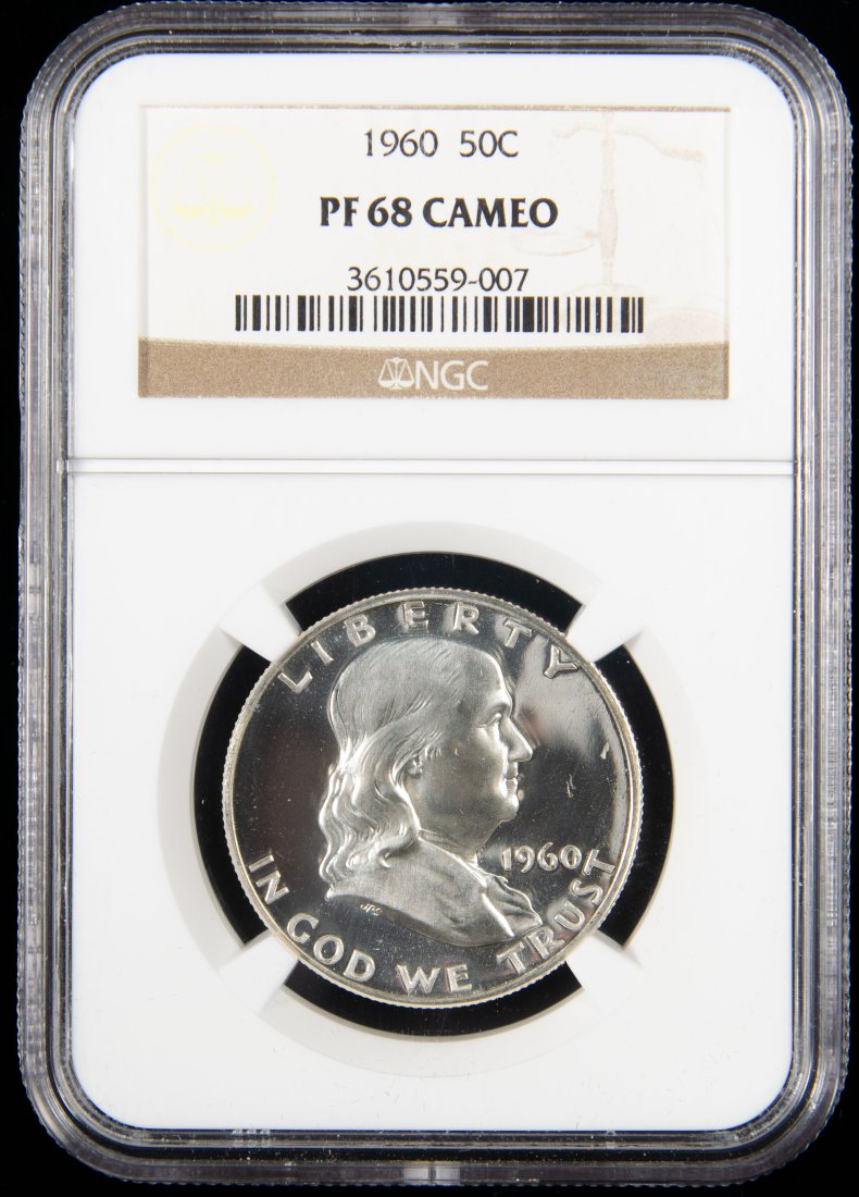 1960 United States Ben Franklin Proof Half Dollar NGC PF68 Cameo (1 of 3)