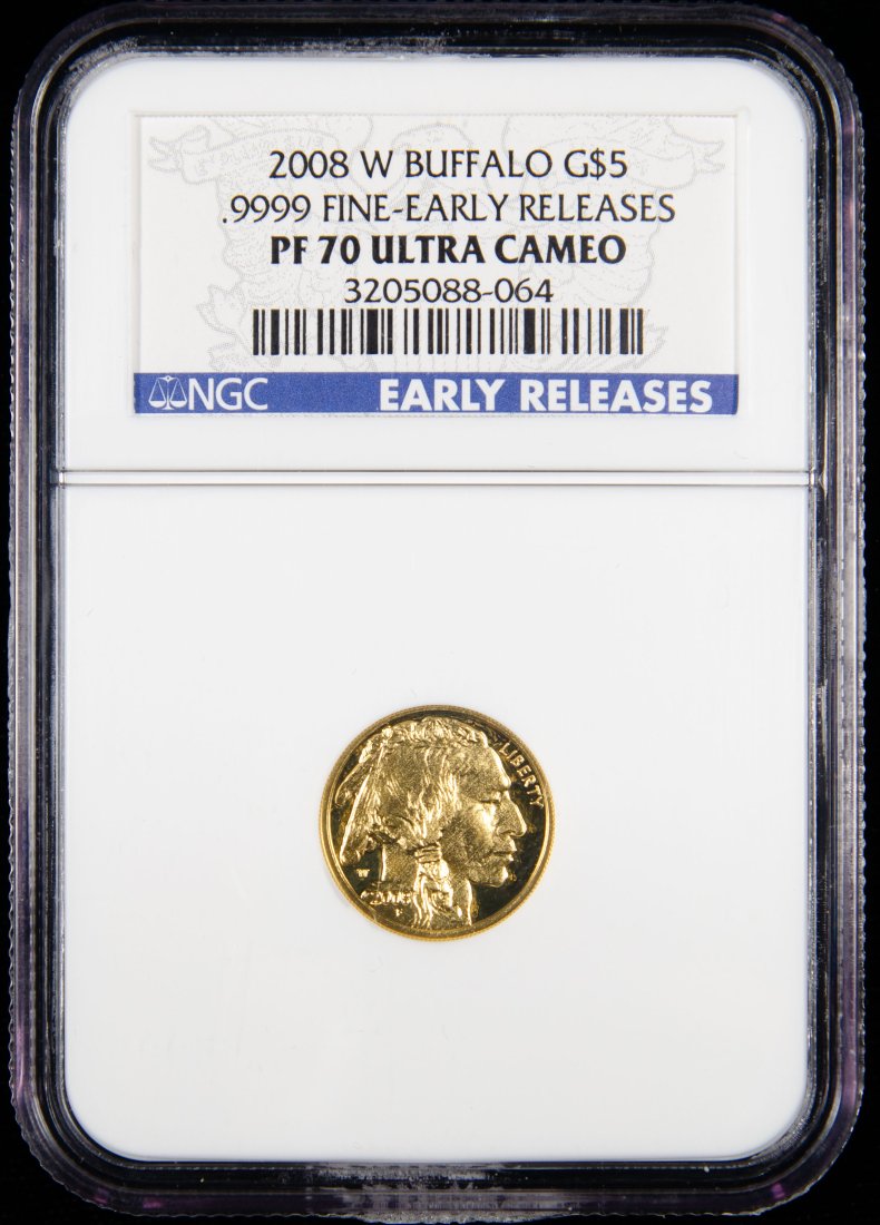 2008-W United States $5 Gold Buffalo Proof 1/10oz NGC PF70 Ultra Cameo (1 of 3)