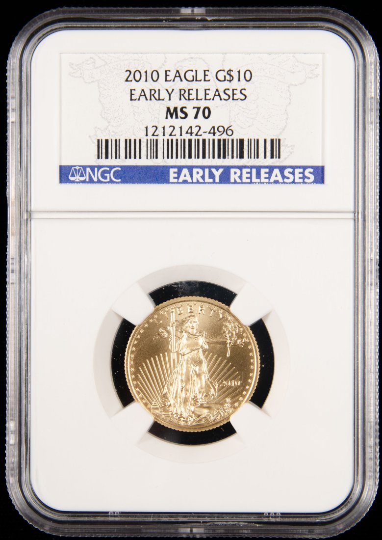2010 United States $10 Gold Eagle 1/4oz NGC MS70 (1 of 3)