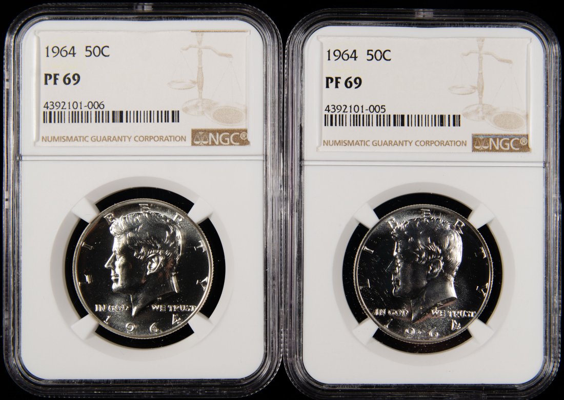 Two(2) 1964 United States JFK Half Dollar Proof NGC PF69 (1 of 2)