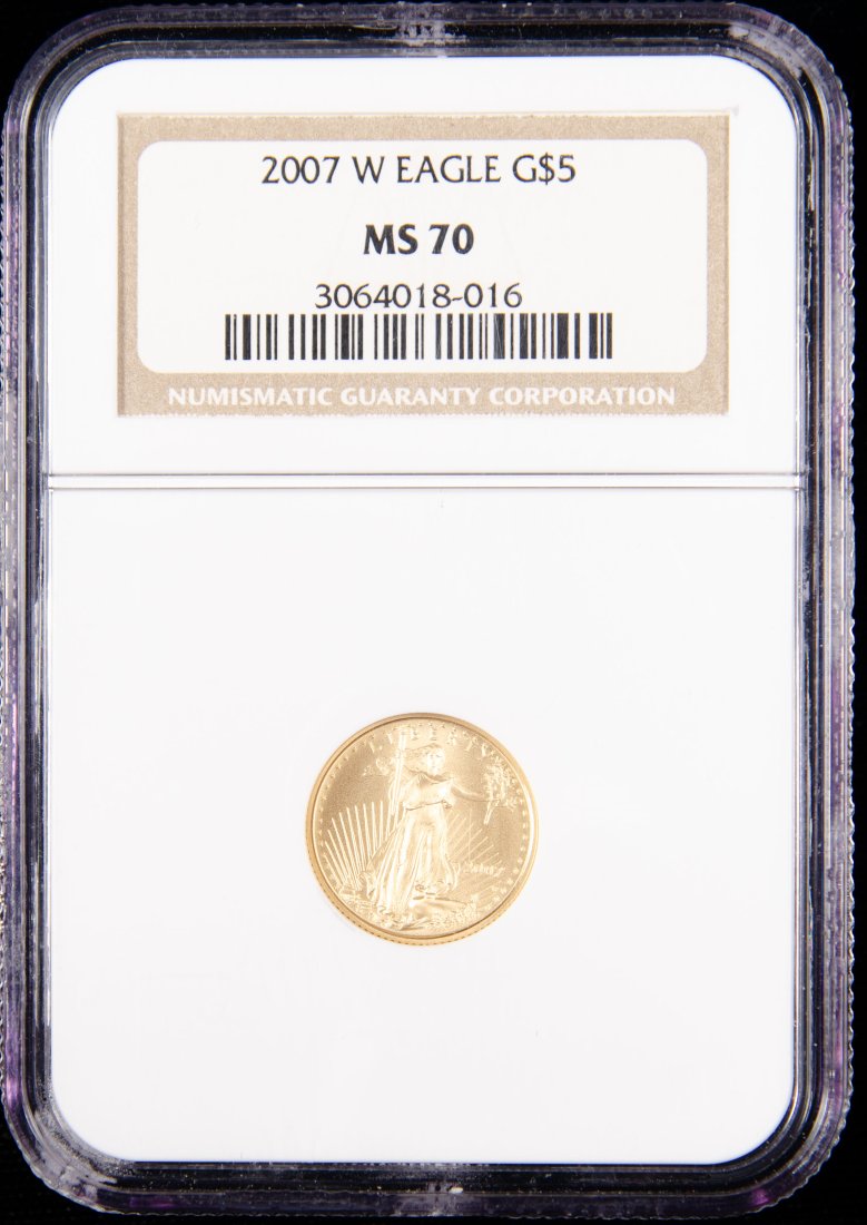 2007-W United States $5 Gold Eagle 1/10oz NGC MS70 (1 of 3)