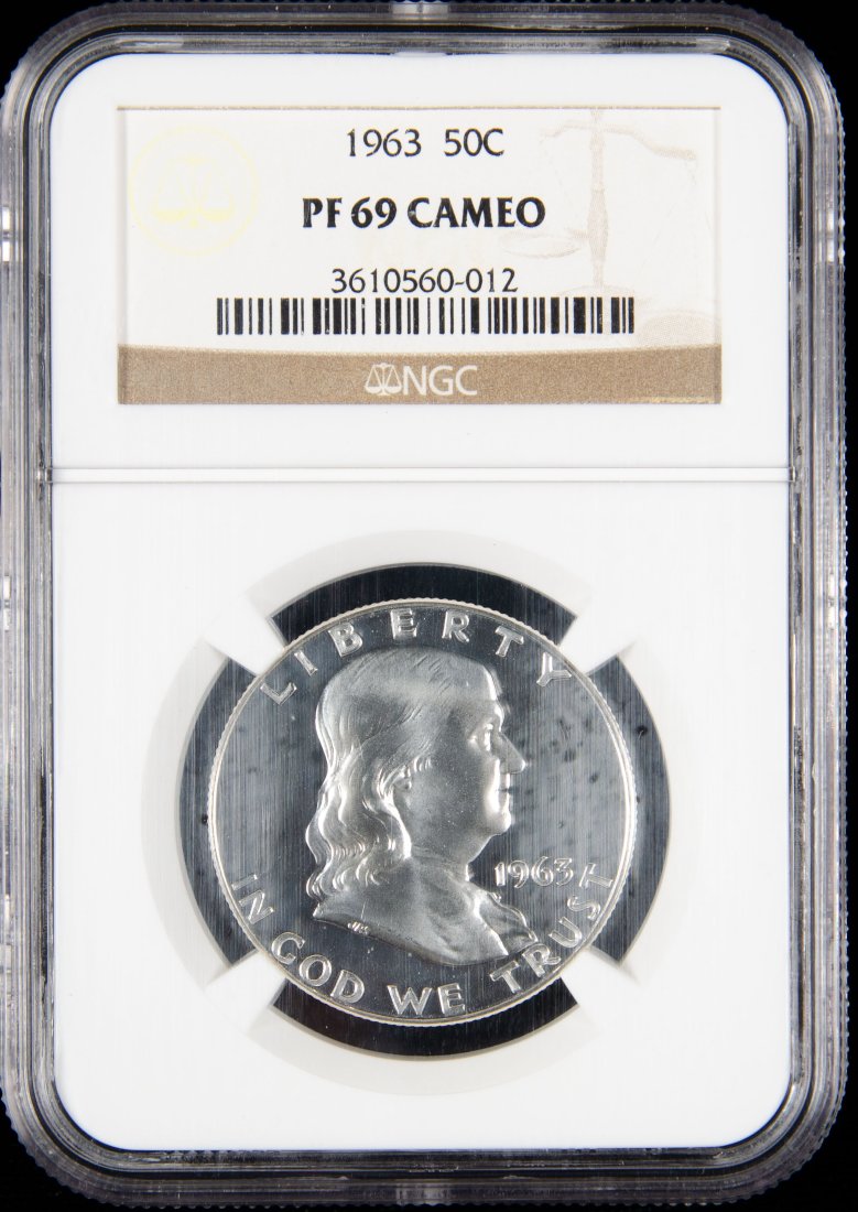 1963 United States Ben Franklin Proof Half Dollar NGC PF69 Cameo (1 of 3)
