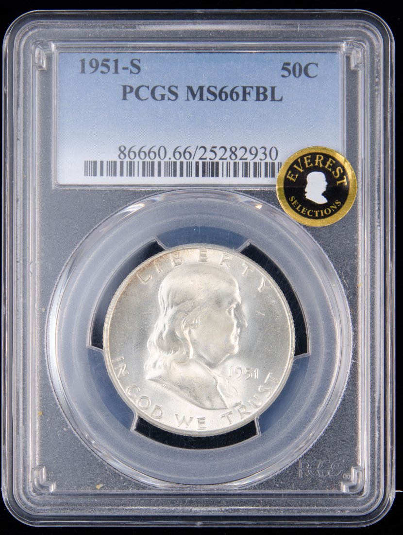 1951-S United States Ben Franklin Half Dollar PCGS MS66FBL (1 of 3)