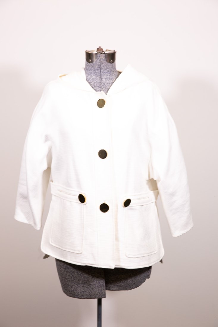 Magaschoni Collection White Hooded Jacket (1 of 4)