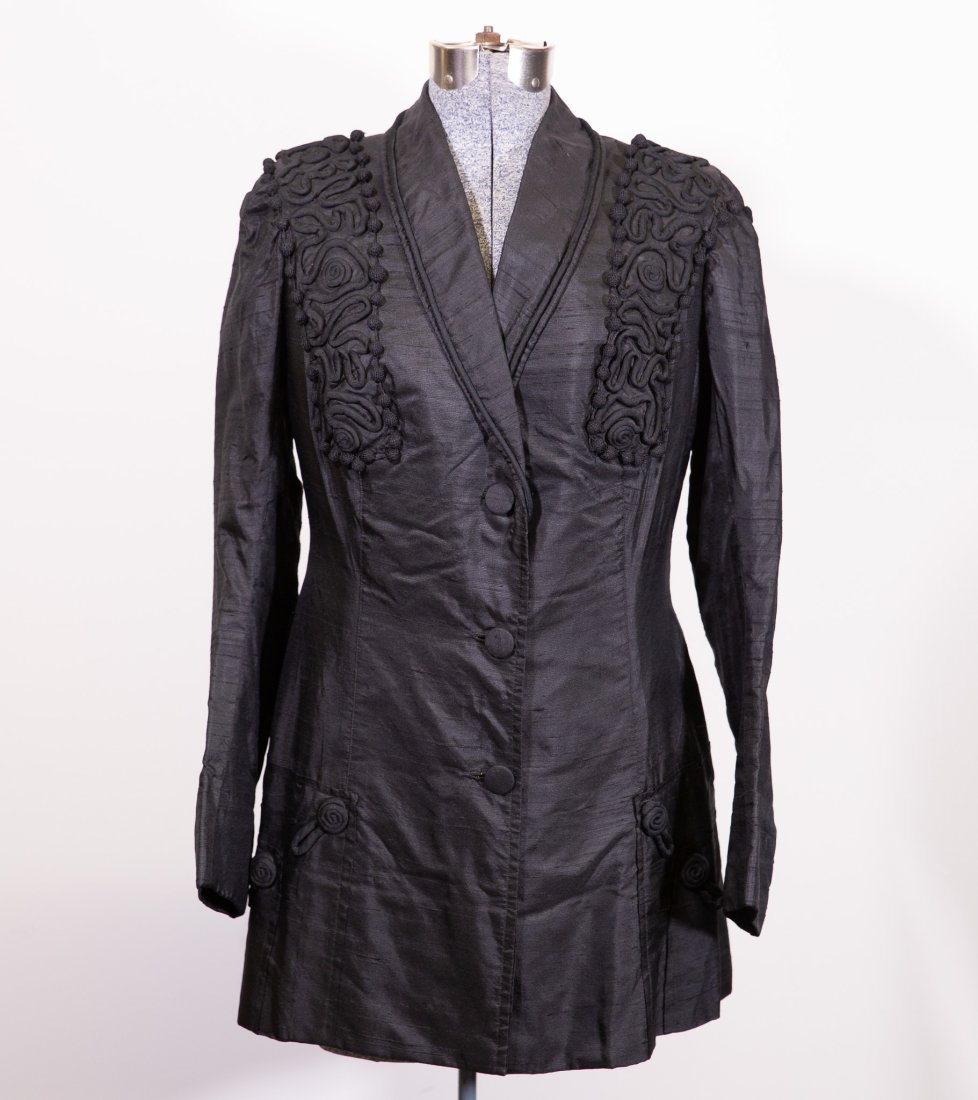 Vintage Victorian Silk Mourning Jacket with Passementerie (1 of 4)