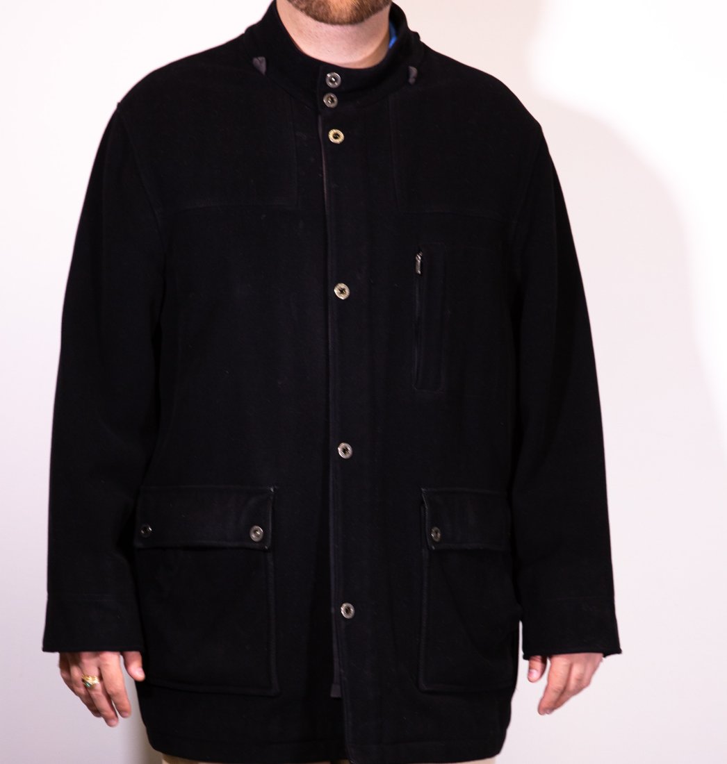Men's Cole Haan Black Wool Driving Coat (1 of 4)