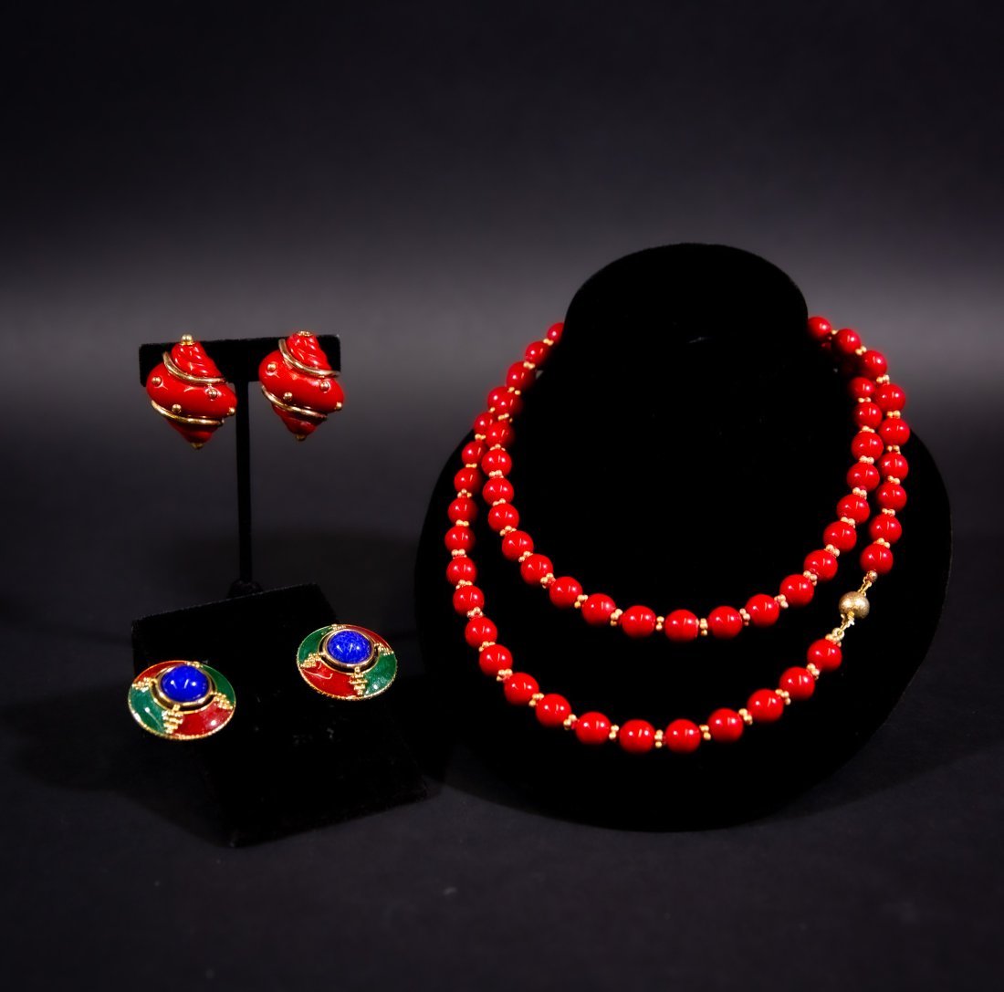 Kenneth Jay Lane and Metall Red Bead Jewelry (1 of 4)