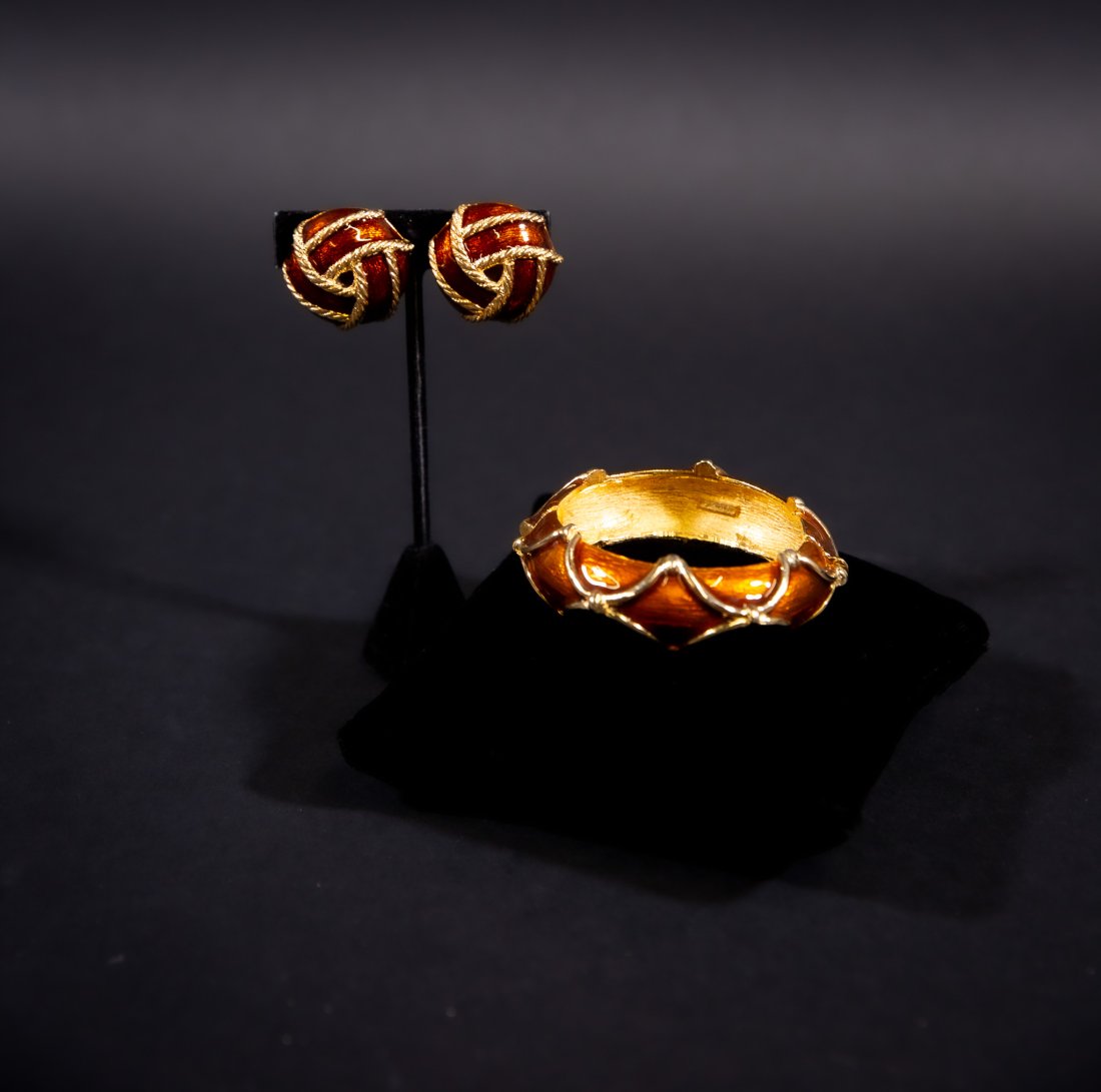 Ciner Brown Enamel Gold Plated Jewelry (1 of 5)