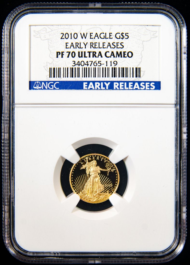 2010-W United States $5 Gold Eagle Proof 1/10oz NGC PF70 Ultra Cameo (1 of 3)