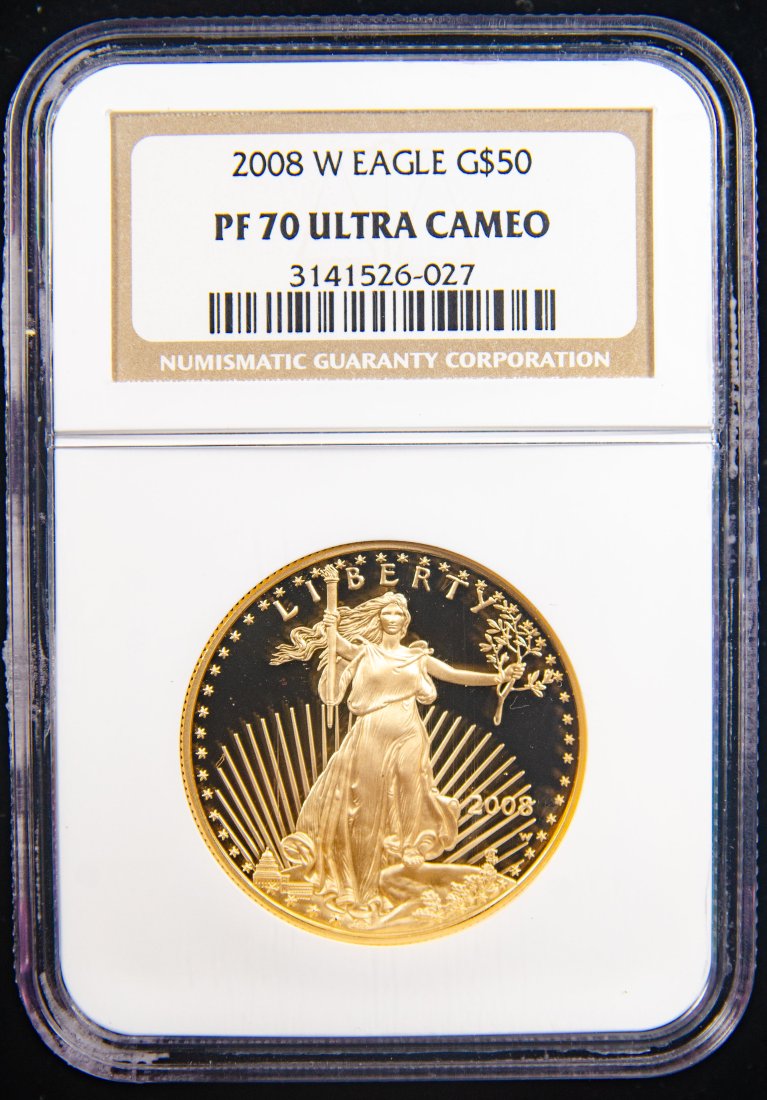 2008-W United States $50 Gold Eagle Proof 1oz NGC PF70 Ultra Cameo (1 of 3)