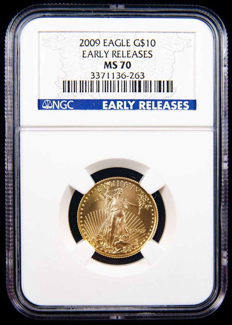 2009 United States $10 Gold Eagle 1/4oz NGC MS70 (1 of 3)
