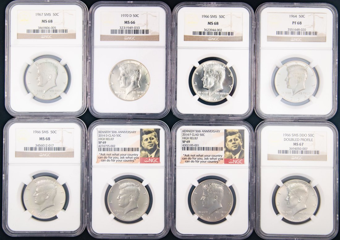 Eight(8) United States JFK Half Dollars - DDO, Proofs, SMS, High Relief, Business (1 of 2)