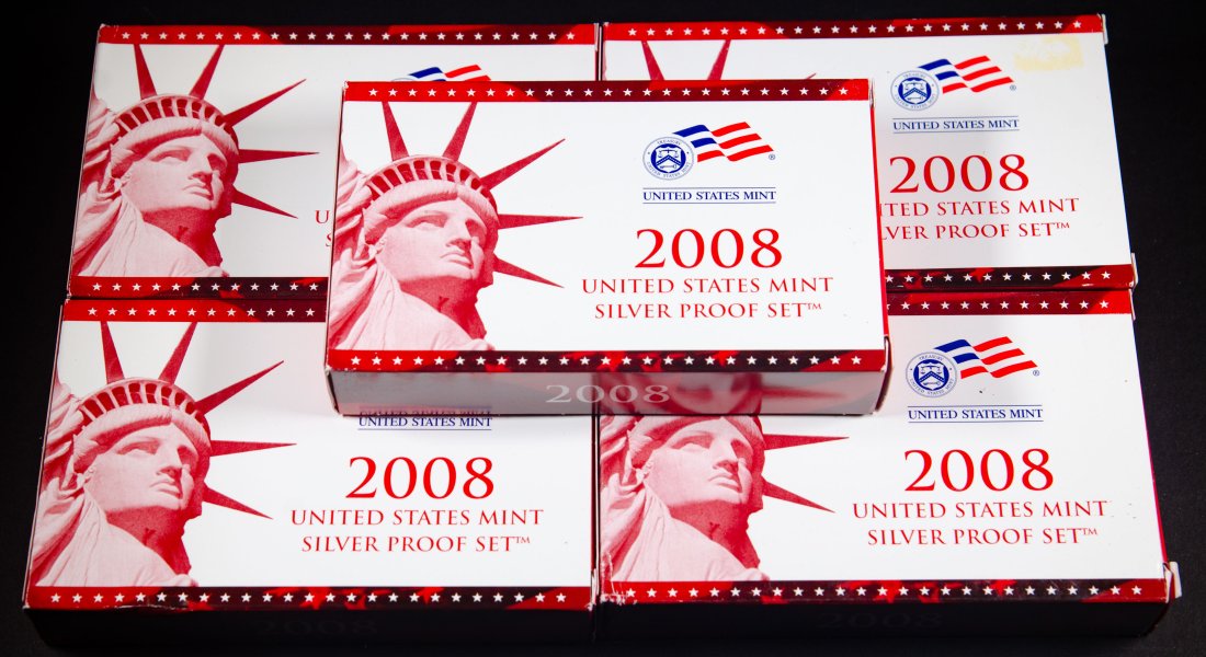 Five(5) 2008 United States Silver Proof Sets in OGP (1 of 4)