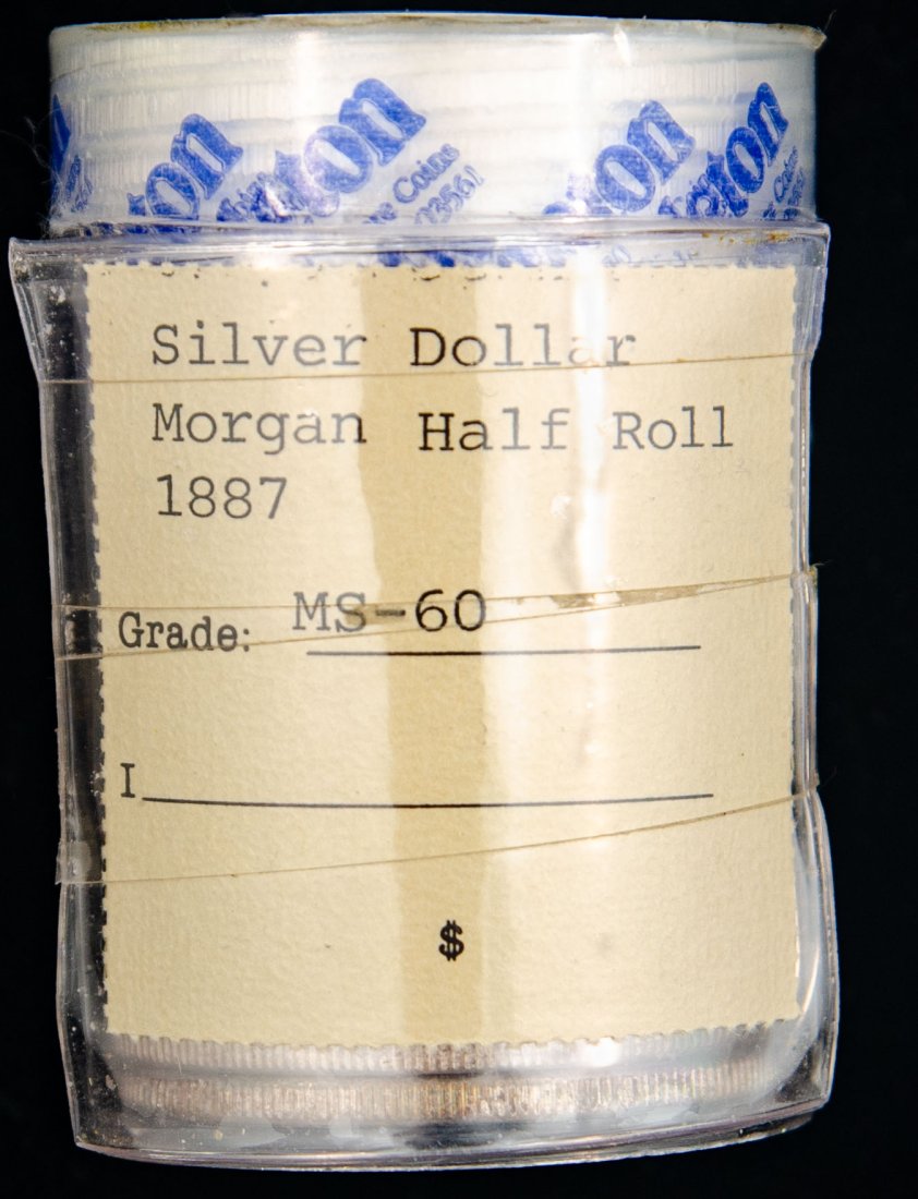 Ten (10) 1887 United States Morgan Silver Dollars in Vintage MS Littleton Roll (1 of 2)