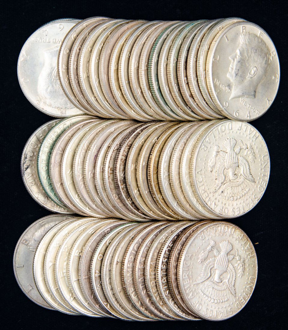 $25 Face Value 1964 United States 90% Silver JFK Half Dollars (1 of 2)