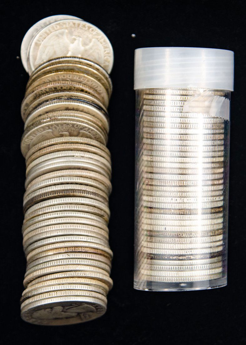 $20 Face Value Mixed Date United States 90% Silver Washington Quarters (1 of 2)