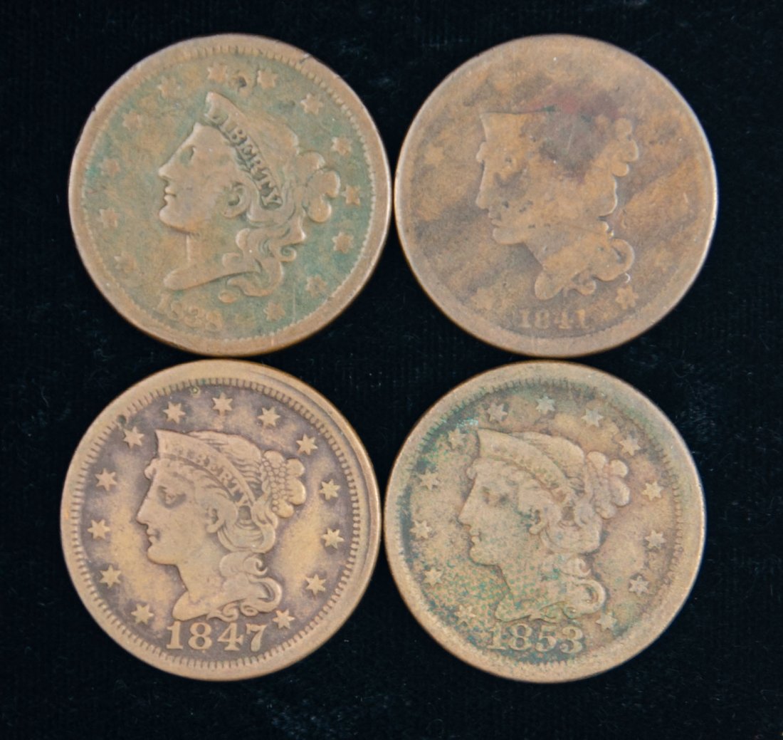 Four(4) Mixed Date United States Large Cents (1 of 2)