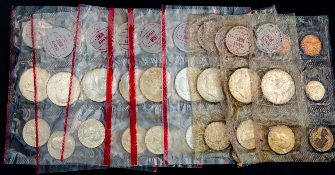 Ten(10) 1960s United States 90% Silver Denver Mint Sets (1 of 2)