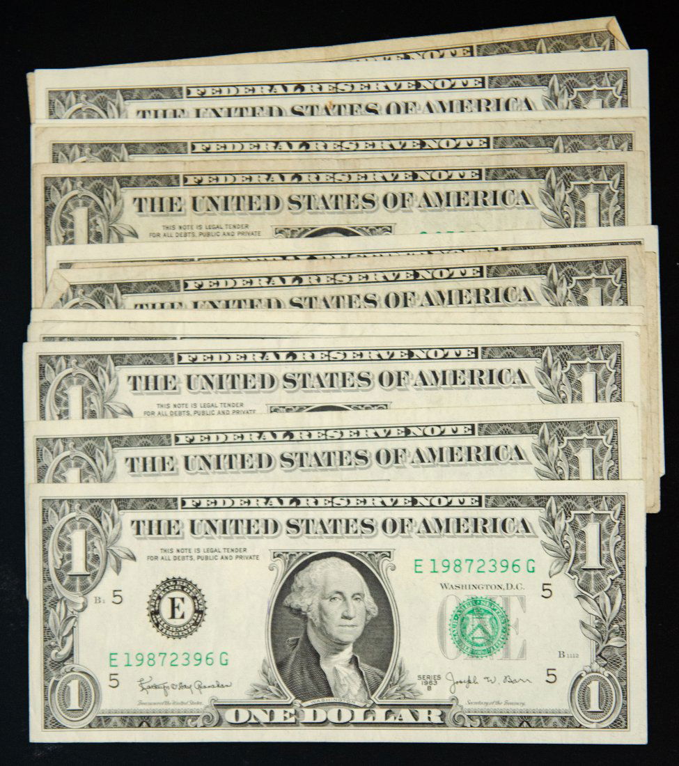 Seventeen(17) 1963 United States $1 Barr Notes (1 of 2)