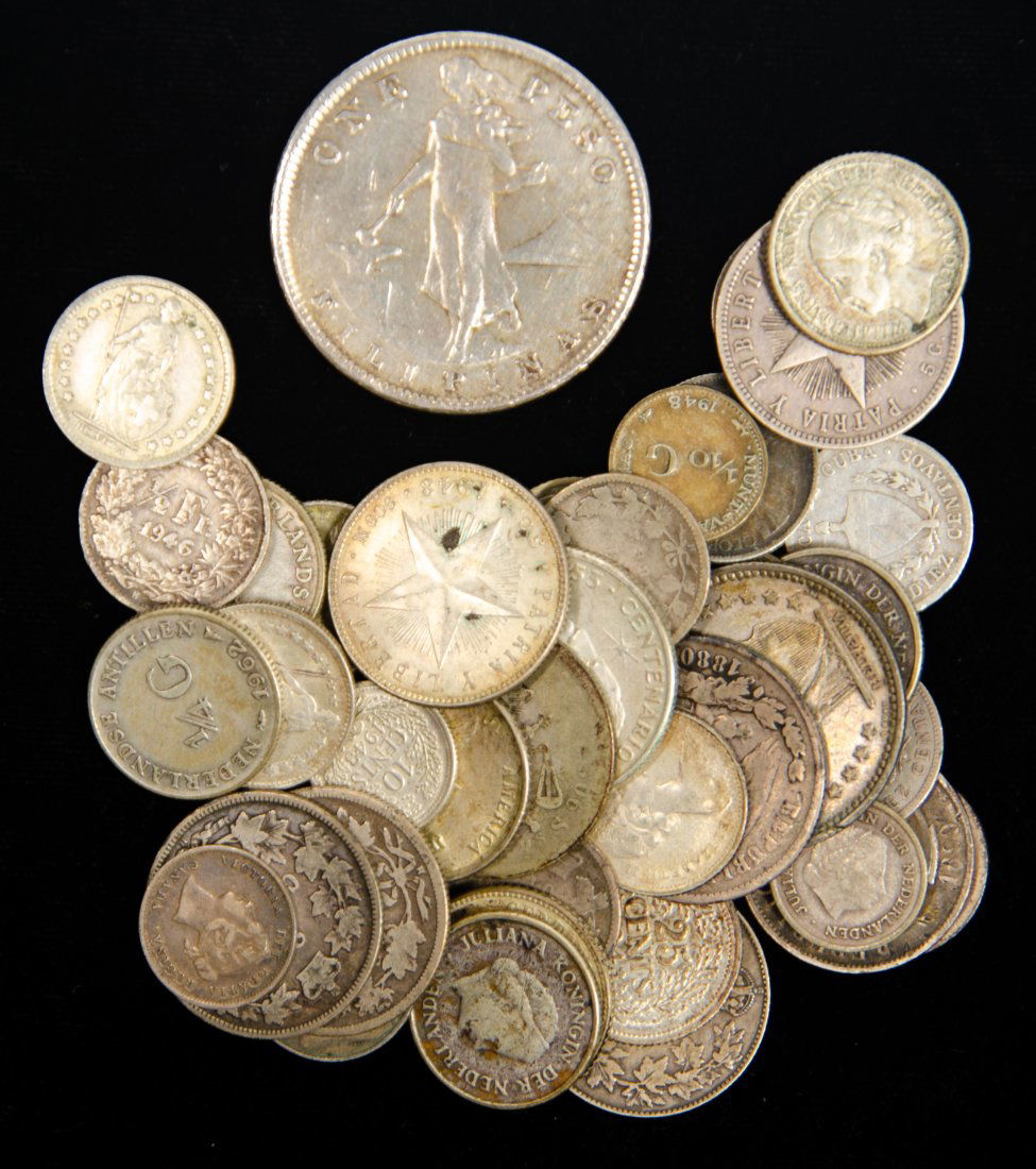 Forty(40) Mixed Foreign Silver Coins (1 of 2)