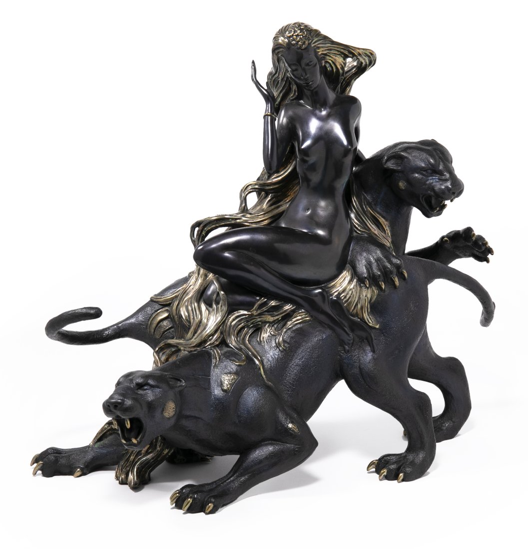 Jiang Tie Feng (Chinese, B. 1938) "Mountain Ghost" Bronze (1 of 3)