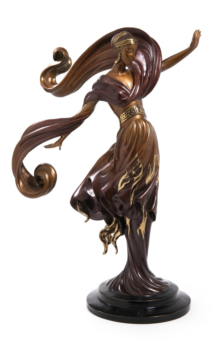Erte (Russian-French, 1892-1990) "Flames of Love" Bronze Sculpture (1 of 4)