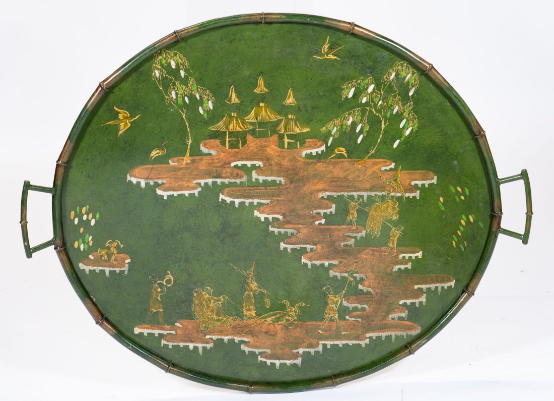 Faux Bamboo Tole Tray Top Table (1 of 9)