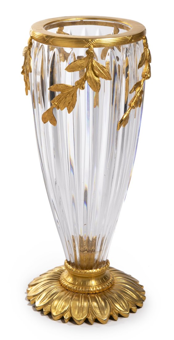 Gilt Bronze Mounted Crystal Vase (1 of 2)