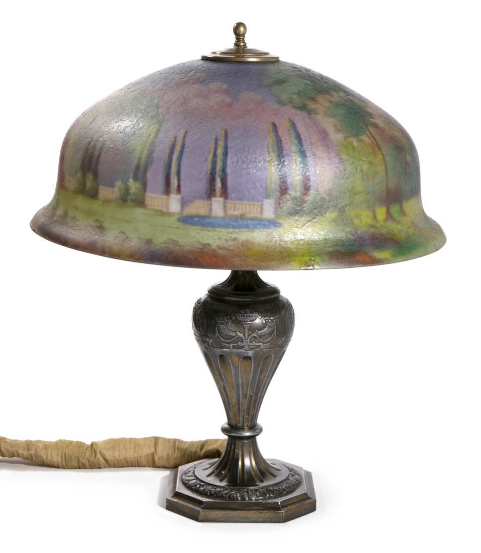 Pairpoint Scenic Reverse Painted Glass Table Lamp - G. Morley (1 of 9)
