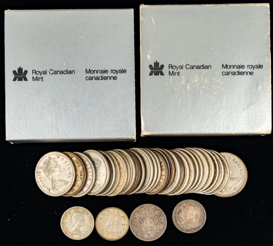 Two (2) 1982 Royal Canadian Mint Proof Dollars & $8.15FV Canadian Silver (1 of 3)