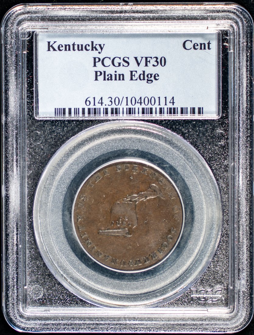 1790s Kentucky Large Cent, Plain Edge PCGS VF30 (1 of 2)