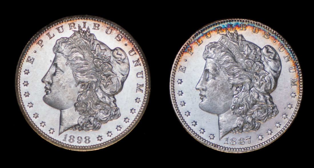 1887 & 1898-O United States Morgan Silver Dollars - BU (1 of 3)
