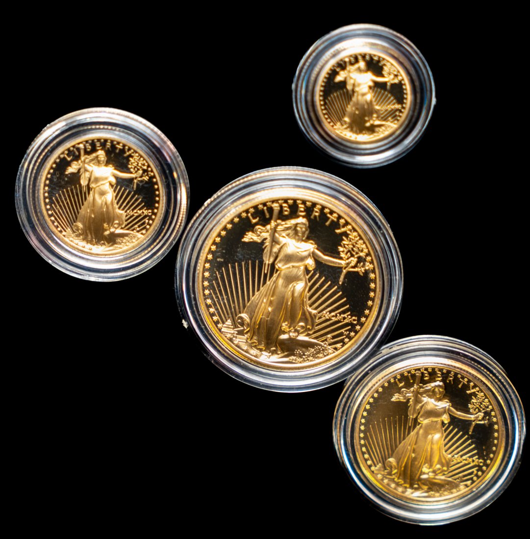 1990 United States 4 Proof Gold Eagle Coin Set in Packaging (1 of 3)
