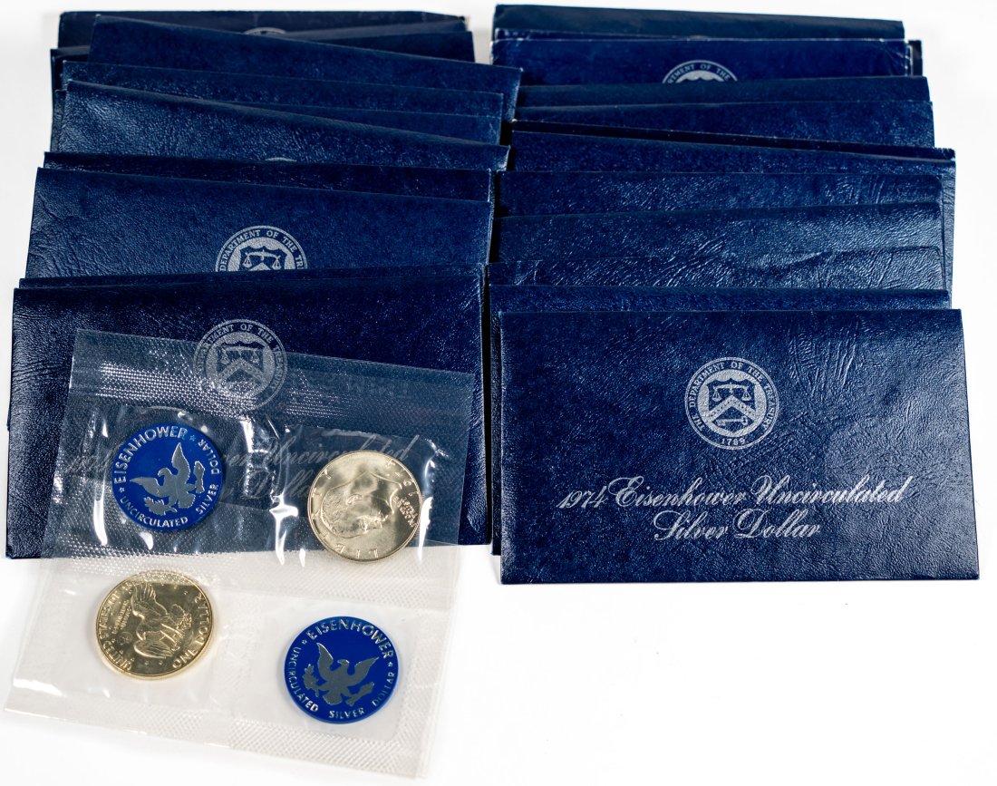 Thirty (30) Mixed Date United States Eisenhower Silver Dollars (1 of 4)