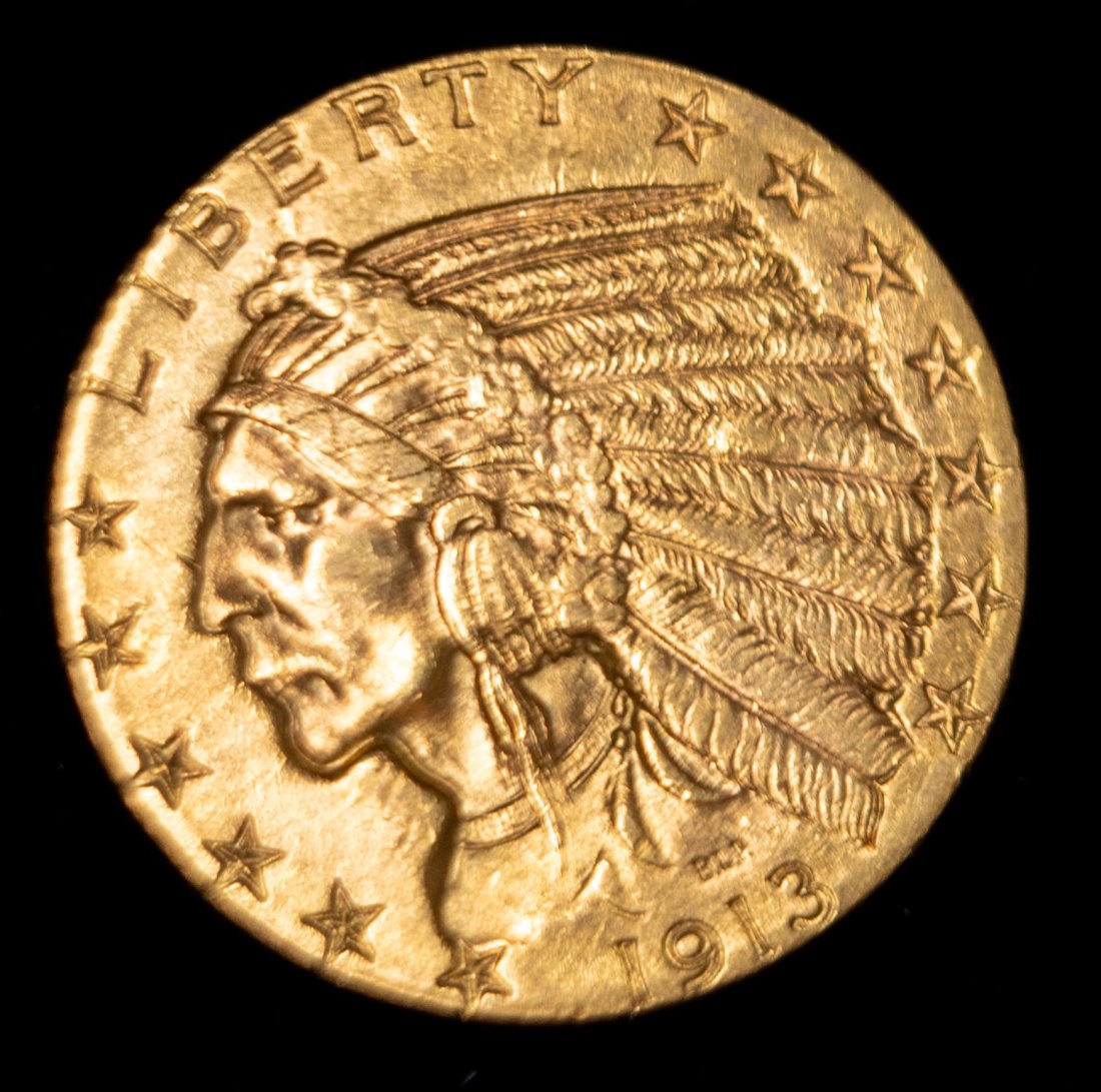 1913 United States $5 Indian Head Gold Coin (1 of 2)