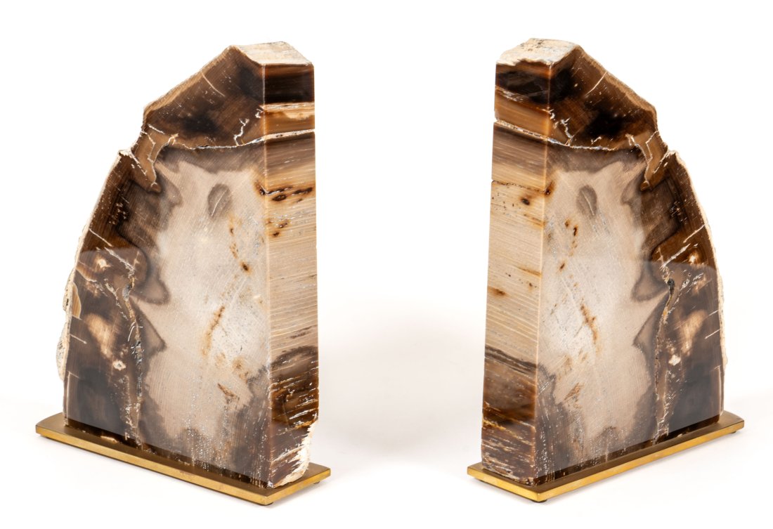 Large Pair of Petrified Wood Bookends by Gibsons Of The Greenbrier (1 of 4)