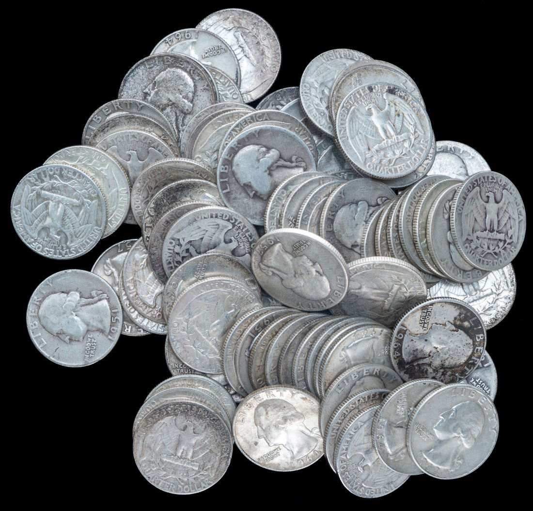 $20 Face Value United States 90% Silver Washington Quarters (1 of 2)