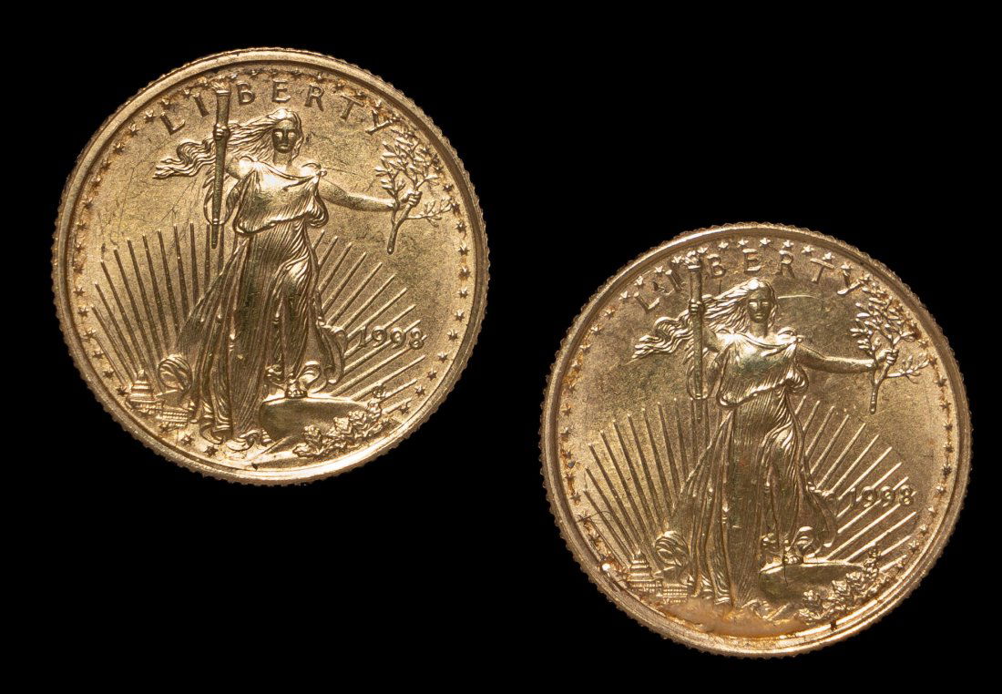 Two (2) 1998 United States 1/10ozt Gold Eagles (1 of 2)