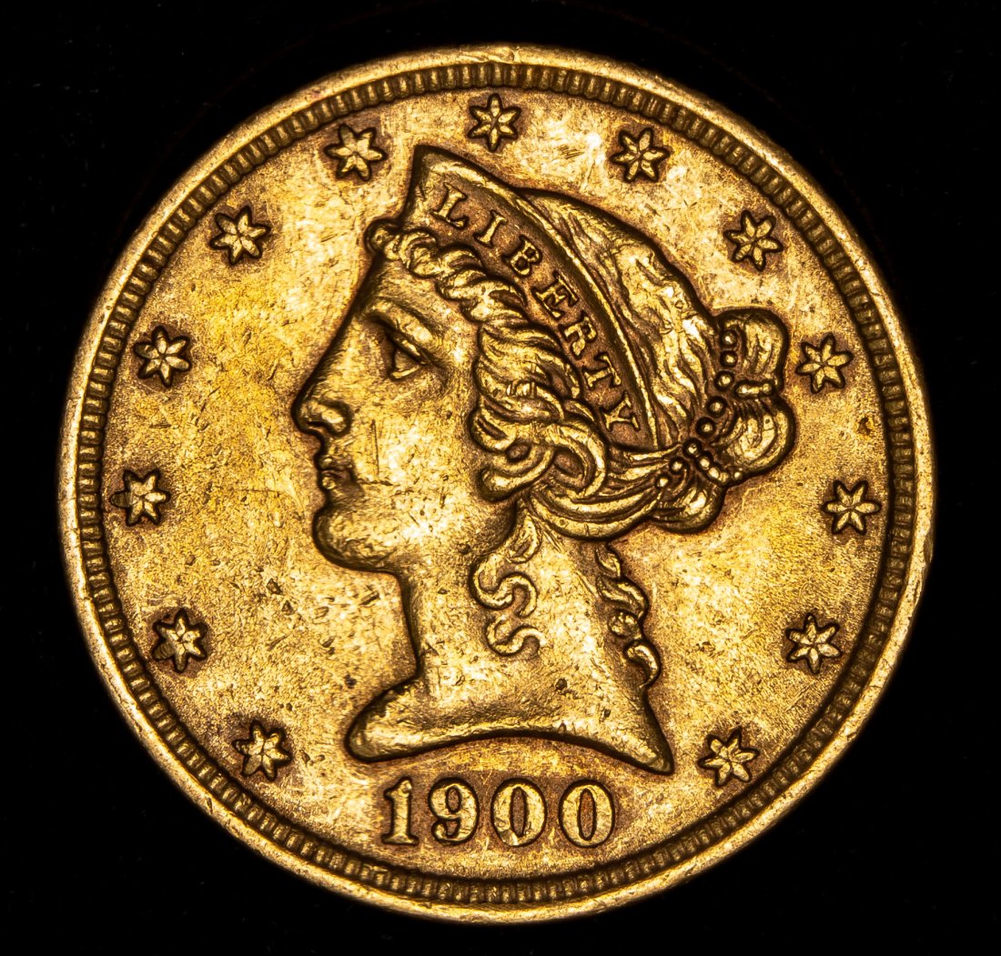 1900 United States $5 Liberty Head Gold Coin (1 of 2)