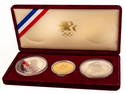 1984 United States Gold & Silver Olympic Proof Three-Coin Set