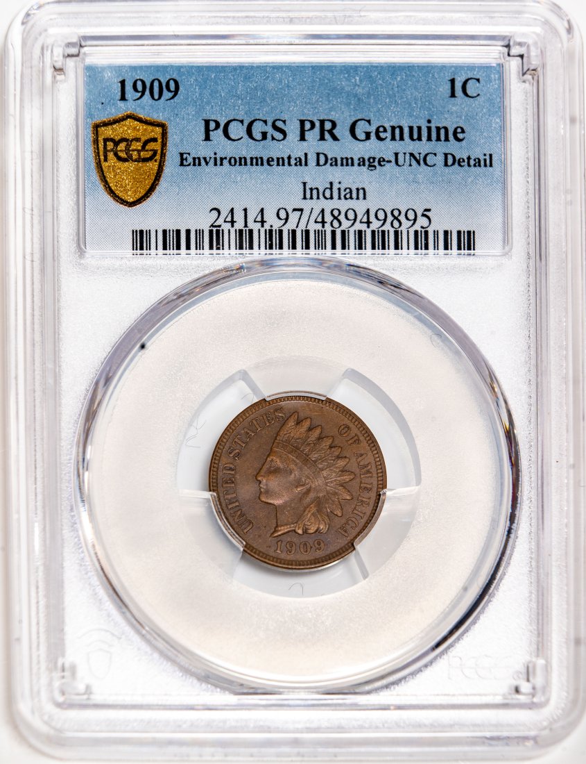 1909 United States Proof Indian Head Cent PCGS UNC Details (1 of 3)