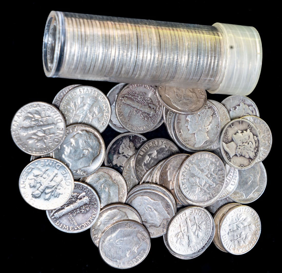 $10 Face Value United States 90% Silver Dimes (1 of 1)