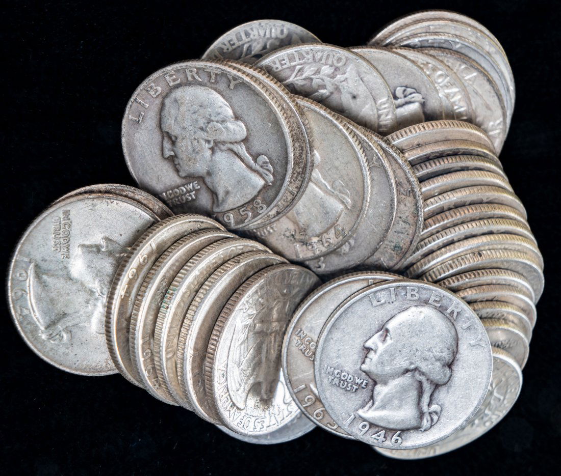 $10 Face Value United States 90% Silver Washington Quarters (1 of 1)