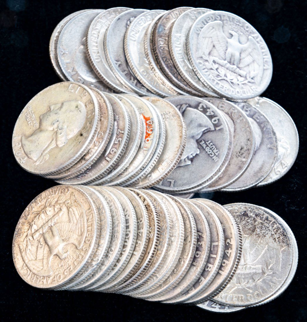 $10 Face Value United States 90% Silver Washington Quarters (1 of 1)