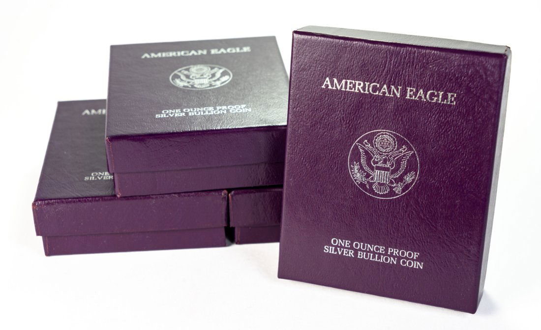 Four (4) 1986/1987 United States Proof 1ozt Silver Eagles (1 of 1)