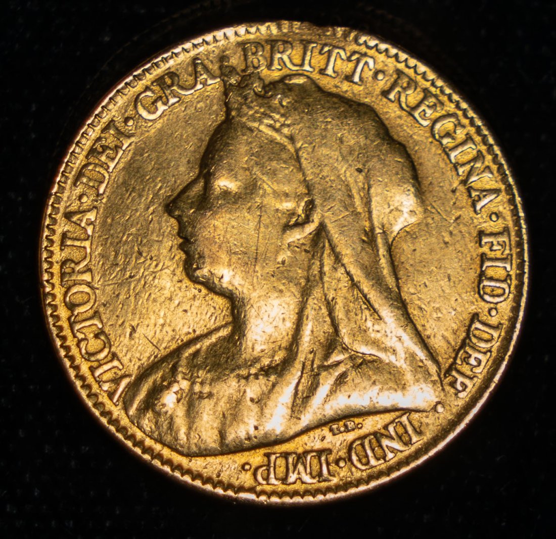 1897 Great Britain 1/2 Sovereign Gold Coin (1 of 2)