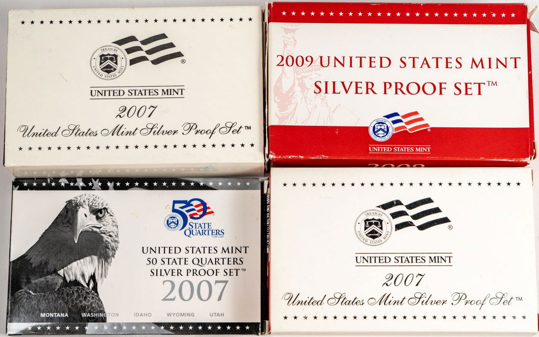 Four (4) Mixed Date United States Silver Proof Sets (1 of 3)