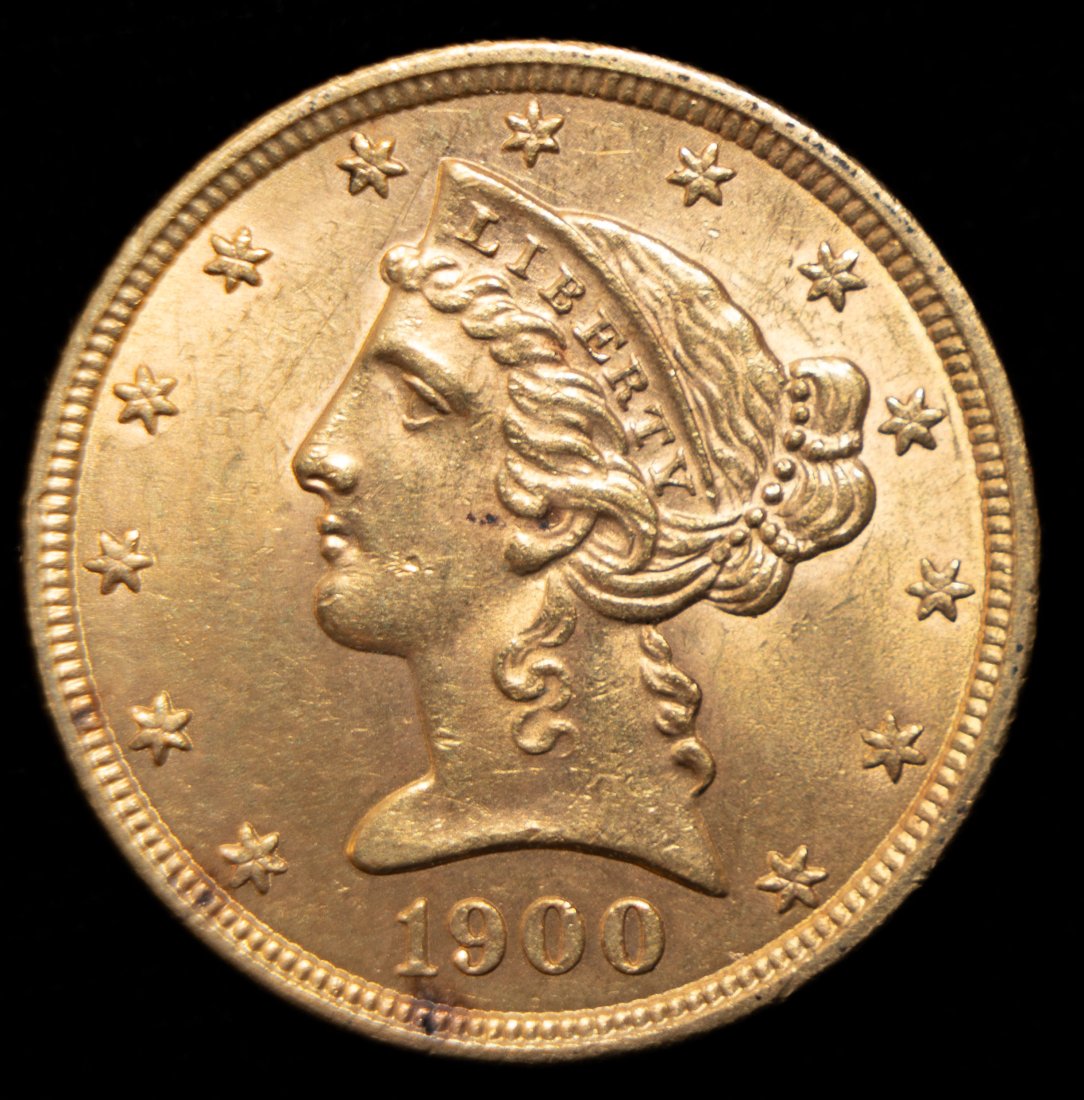 1900 United States $5 Liberty Head Gold Coin (1 of 2)